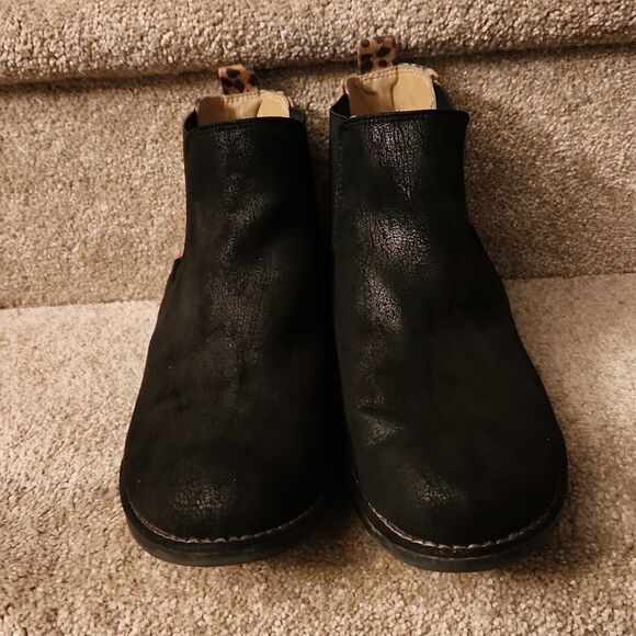 Seven Dials Women's "Marisah" Black & Leopard Print Ankle Boots Size 9 - Picture 3 of 9